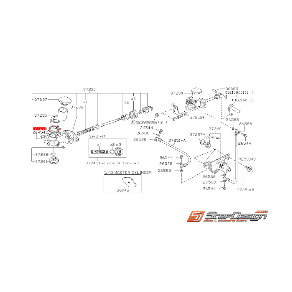 Collier de fixation de réservoir d'émetteur d'embrayage SUBARU GT 93-97
