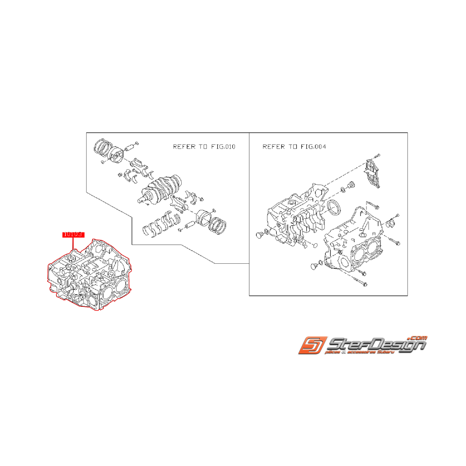 Bloc moteur embiellié 2.0L origine SUBARU LEGACY 2008