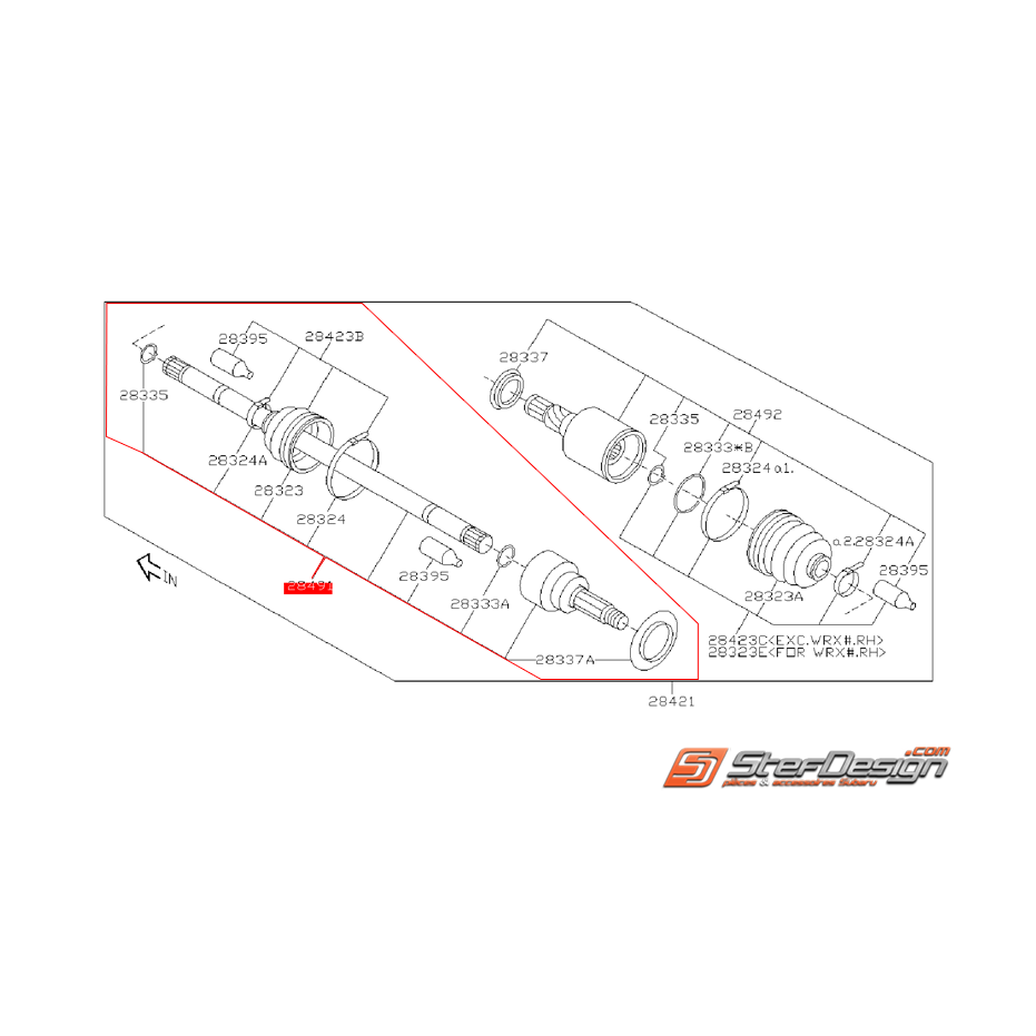 Demi cardan arrière origine SUBARU STI 2008-2010
