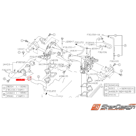 Collier de durite de dump valve origine SUBARU WRX/STI 01-07