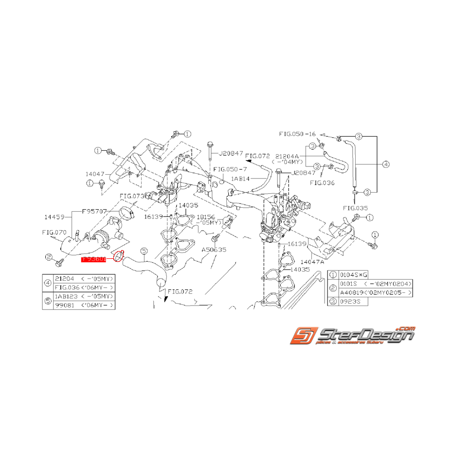 Collier de durite de dump valve origine SUBARU WRX/STI 01-07