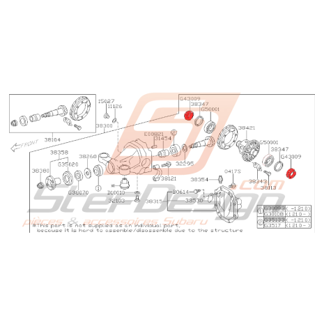 Joint spy de différentiel arrière subaru BRZ/toyota 2013-2019