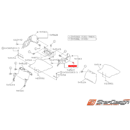 Clips de garniture intérieur de coffre origine SUBARU GT 93-00