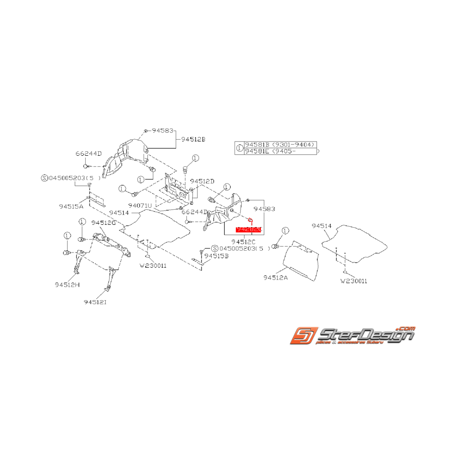 Clips de garniture intérieur de coffre origine SUBARU GT 93-00 Clips de garniture intérieur de coffre origine SUBARU GT 93-00