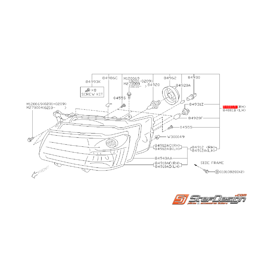 Phare avant origine SUBARU FORESTER SG 2.5L 2004