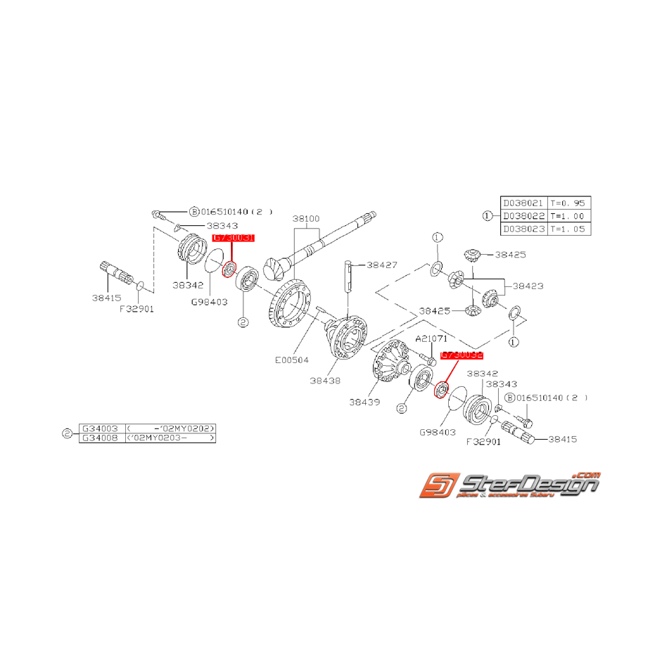 Joint spy de cardan avant SUBARU côté gauche LEGACY 2.5L 2002