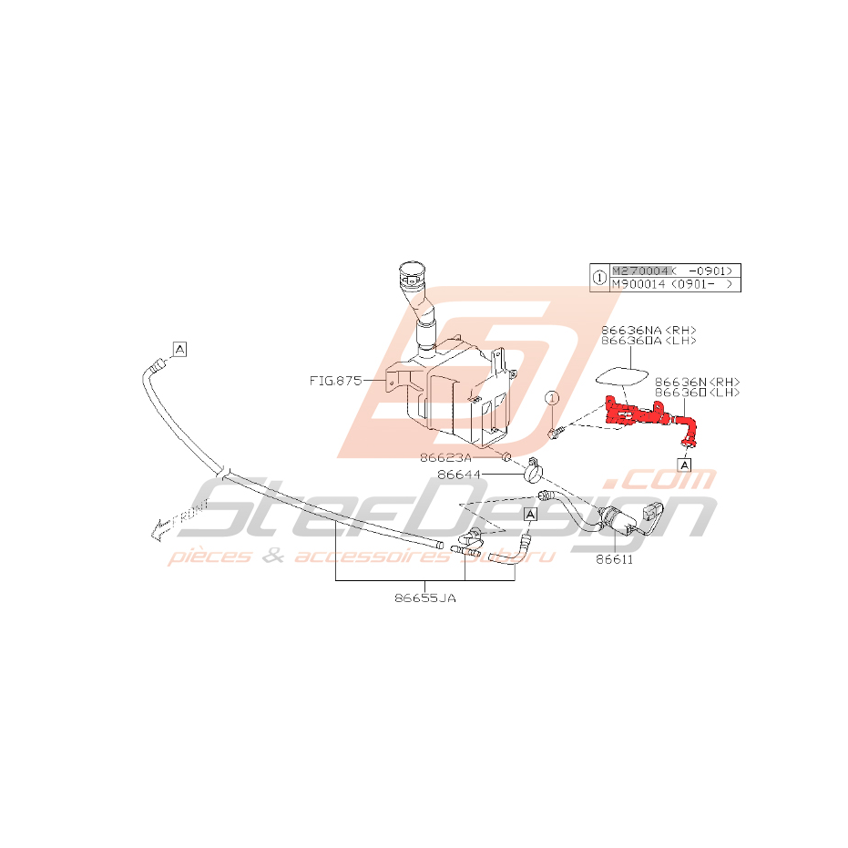 Gicleur lave phare pour STI 01/06/2011 à 2014