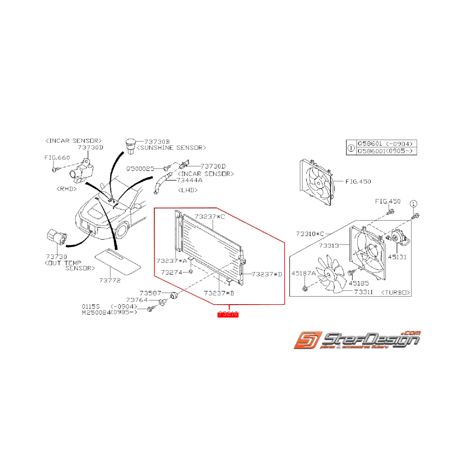 Condenseur de climatisation SUBARU STI 2011-2014