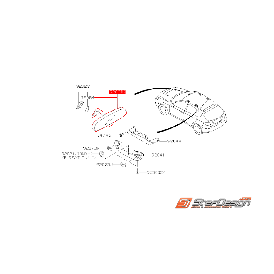 Rétroviseur intérieur origine SUBARU WRX/STI 08-14