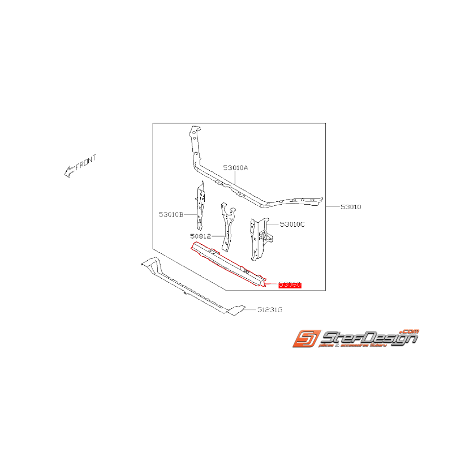 Traverse support de radiateur origine SUBARU WRX/STI 08-14