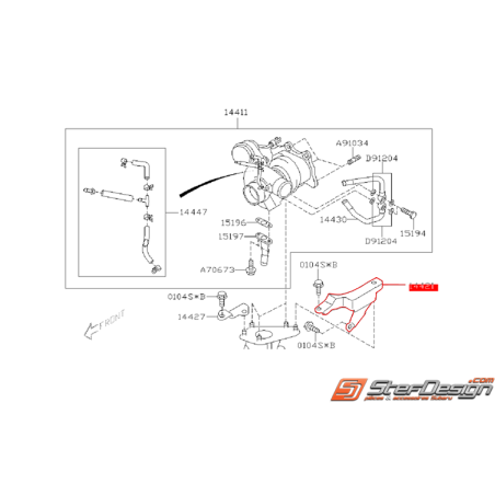 Support TURBO IMPREZA GT 97-00 WRX/STI 01-14