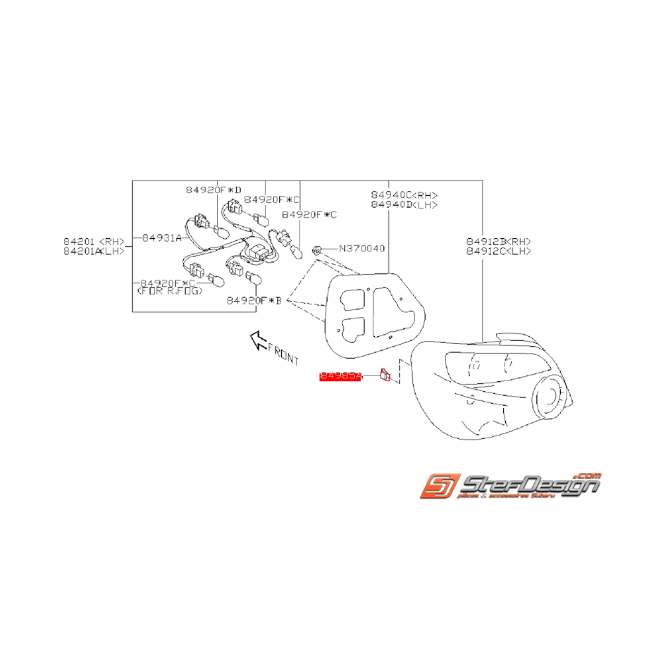 Clip de fixation de feu arrière SUBARU WRX/STI 01-07