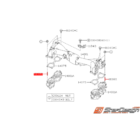 Goujon de fixation de cale TGV SUBARU WRX/STI 03-05