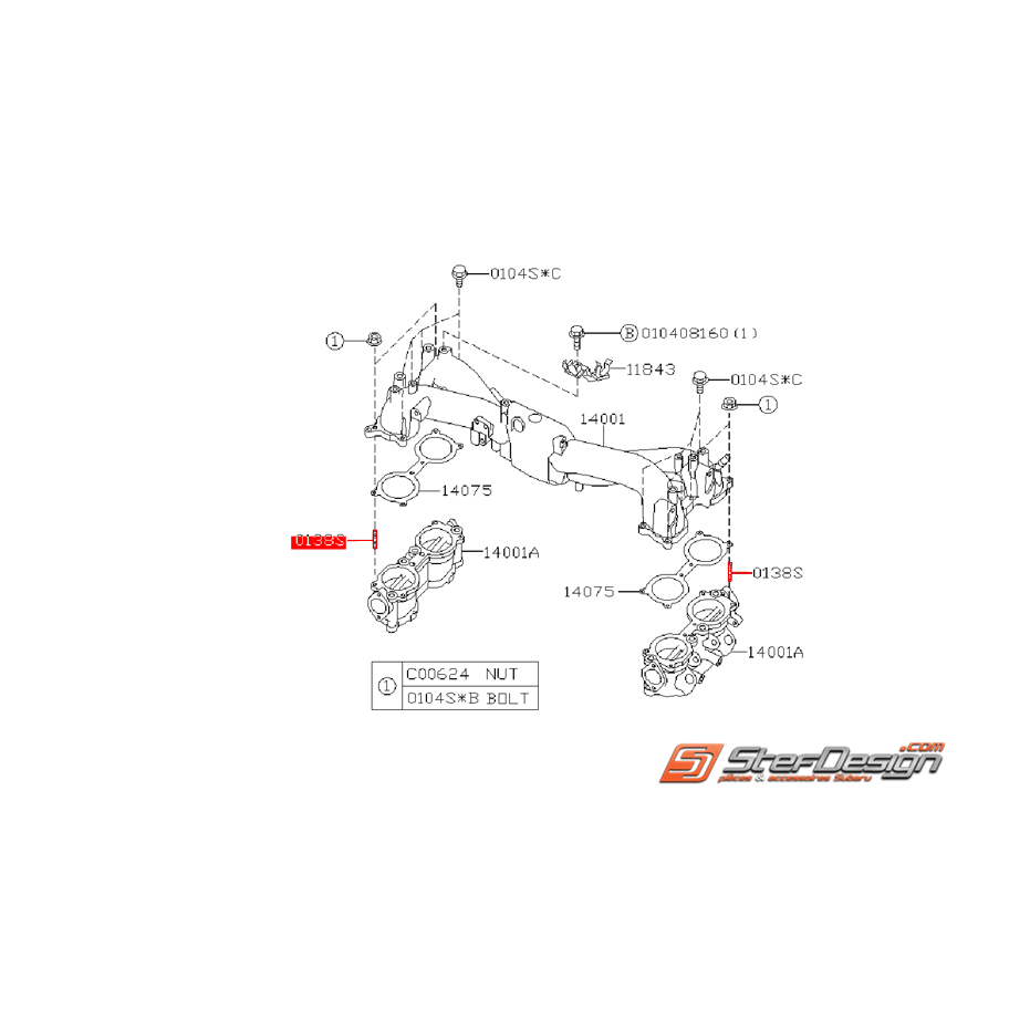 Goujon de fixation de cale TGV SUBARU WRX/STI 03-05 Goujon de fixation de cale TGV SUBARU WRX/STI 03-05