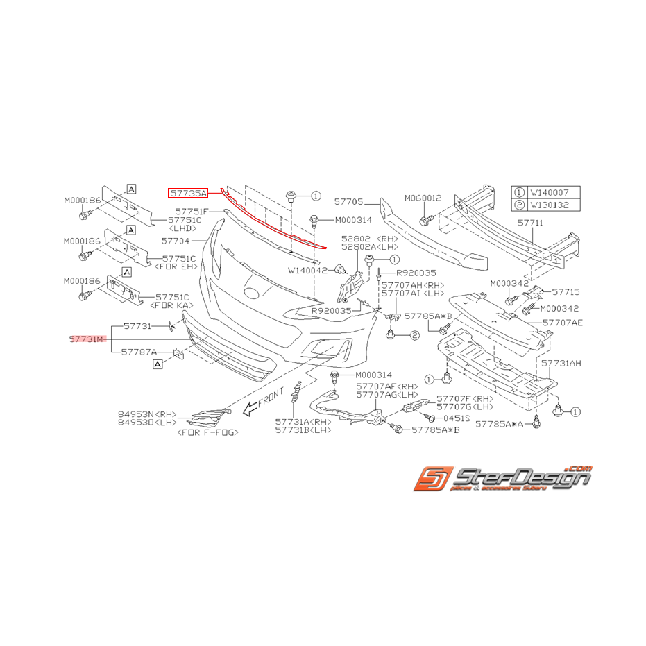 Joint pare-choc avant origine SUBARU BRZ 2017-2018