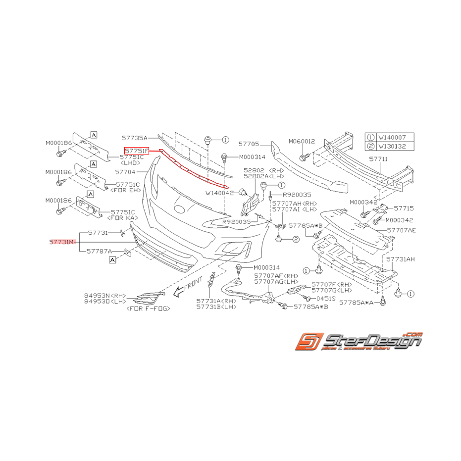 Support de pare choc avant origine SUBARU BRZ 2017-2018