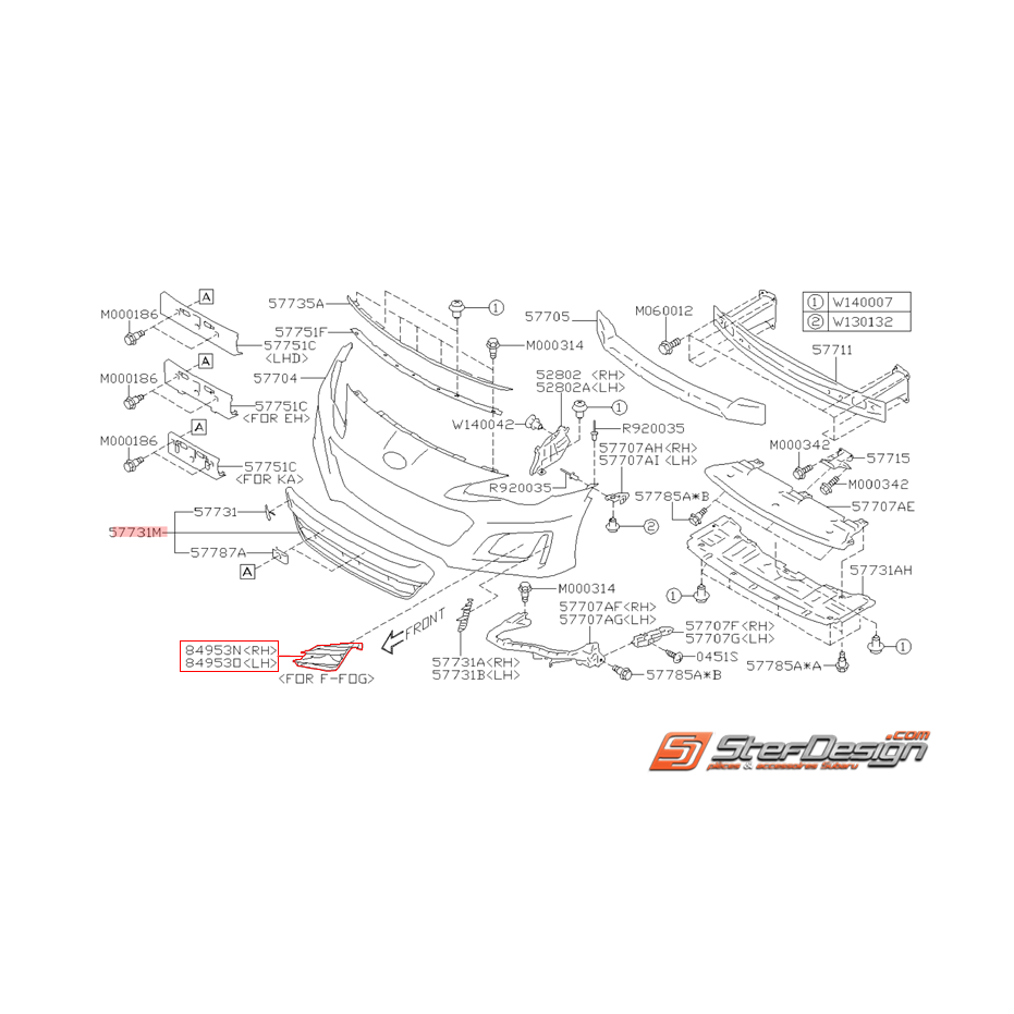 Couvercle anti-brouillard origine SUBARU BRZ 2017-2018