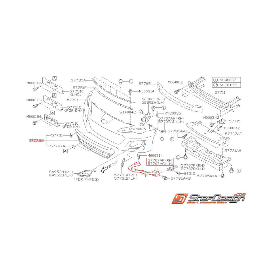 Support de pare choc avant origine SUBARU BRZ 2017-2018