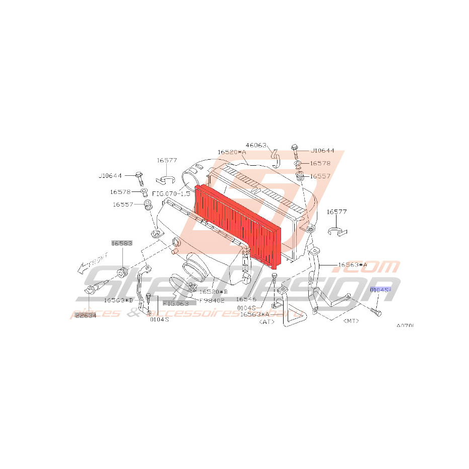 Filtre à air subaru impreza 1.6l 2002