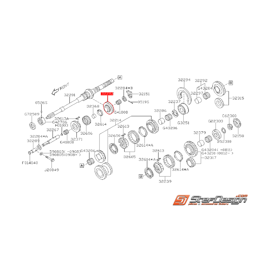 Pignon de marche arrière SUBARU FORESTER Diesel 2009