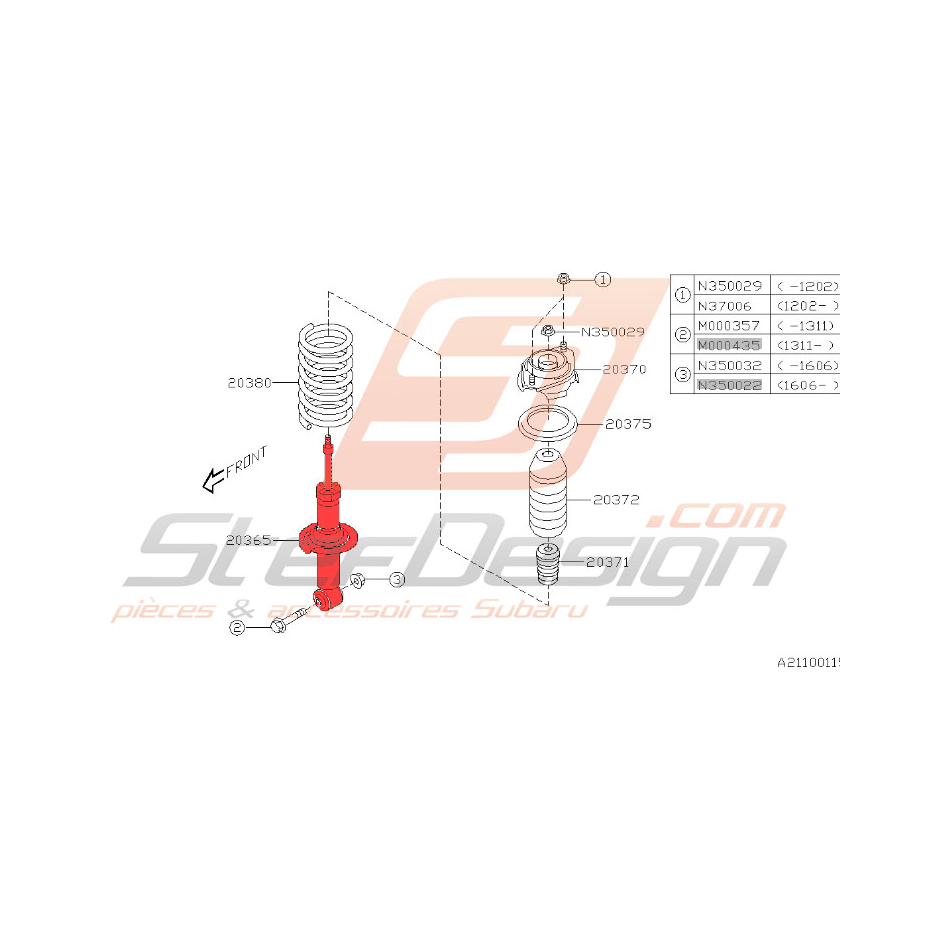 Amortisseur avant subaru XV 2012
