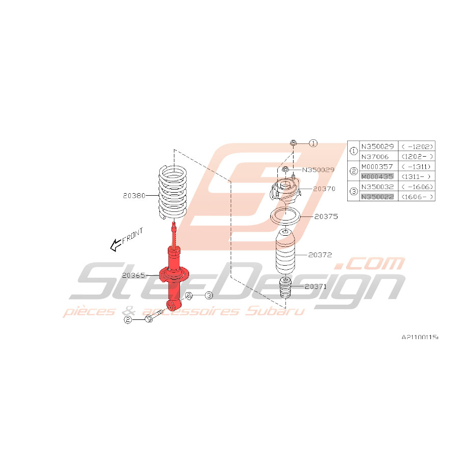 Amortisseur arrière subaru XV 2012
