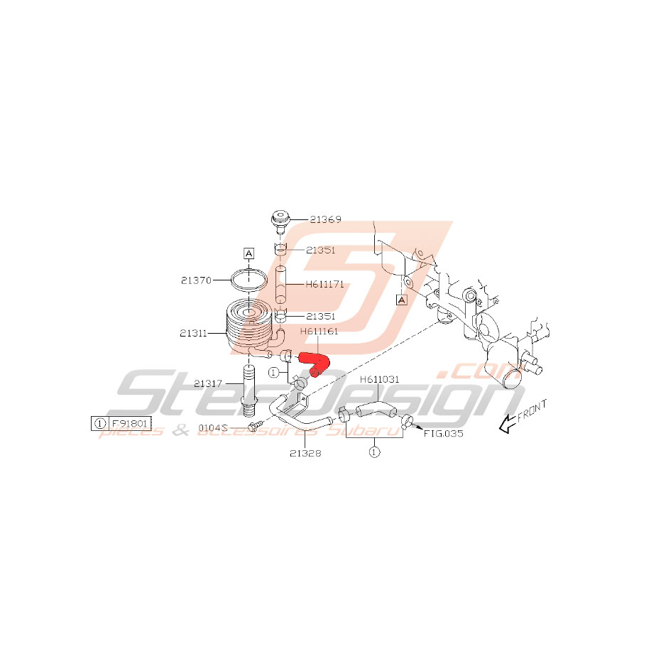 Durite de tuyau de modine STI 2008 à 2014 Durite de tuyau de modine STI 2008 à 2014