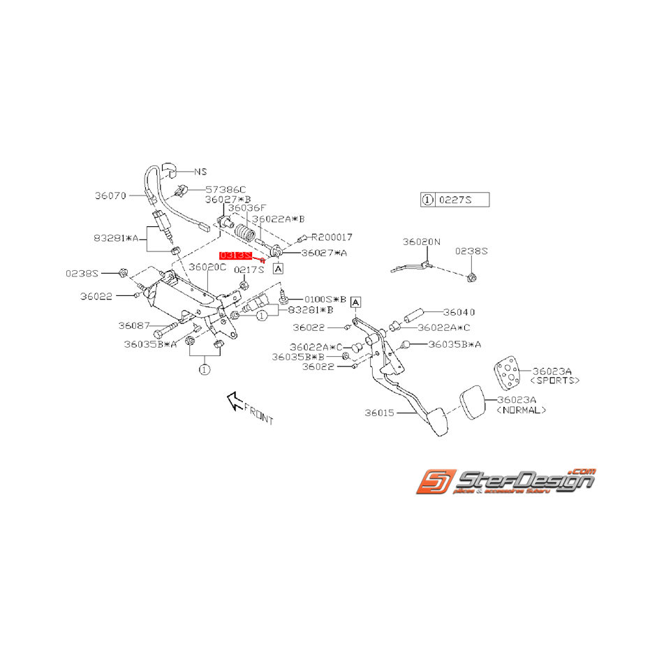 Clips de pédalier SUBARU WRX/STI 08-14