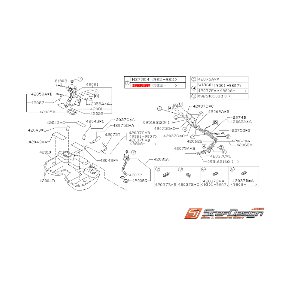 Écrou de fixation de puits de jauge SUBARU GT 99-00 WRX/STI 01-07 Écrou de fixation de puits de jauge SUBARU GT 99-00 WRX/STI 01-07