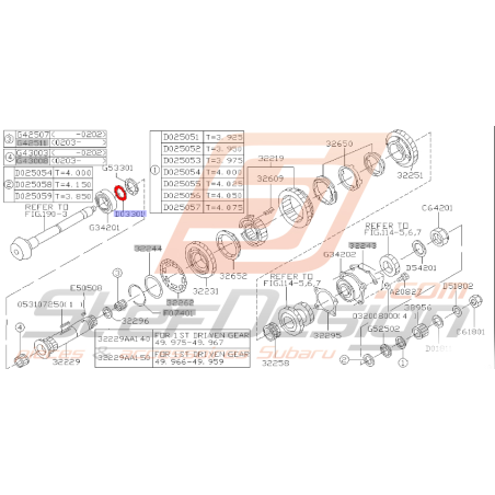 Rondelle de transmission pour GT 1996-1999