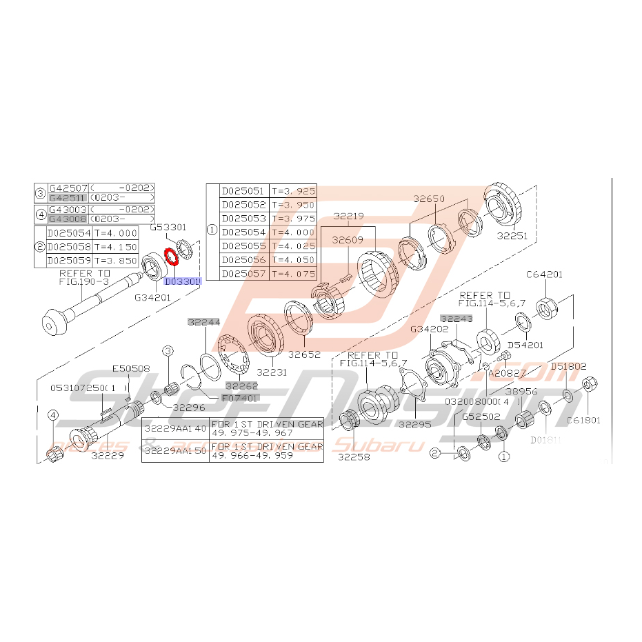 Rondelle de transmission pour GT 1996-1999 Rondelle de transmission pour GT 1996-1999