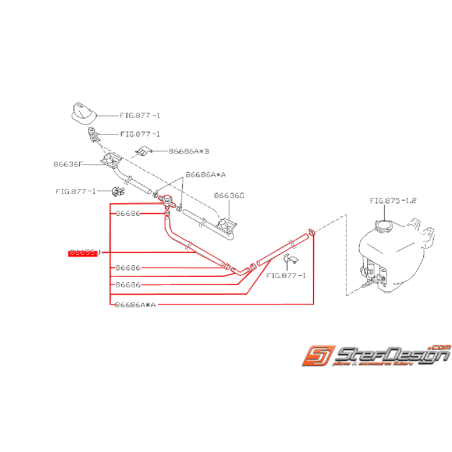 Tuyaux de lave-phare origne SUBARU FORESTER SF 2001