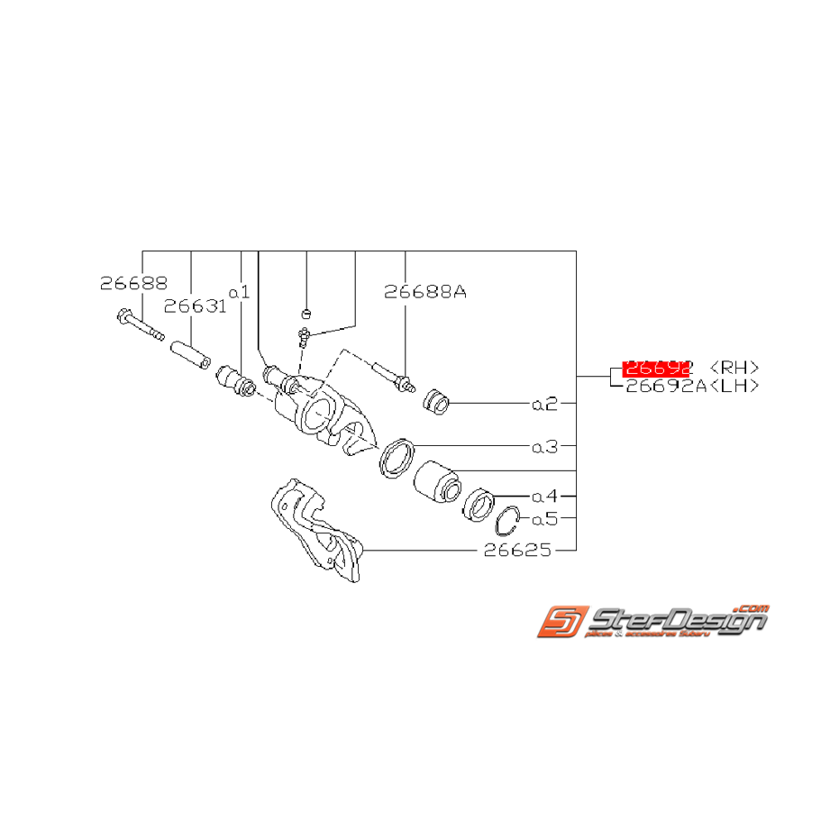 Étrier de frein arrière GT 97-98