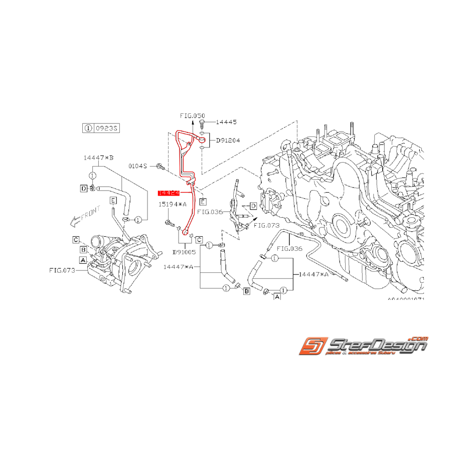 Durite d'alimentation d'huile de turbo SUBARU WRX 2009 Diesel