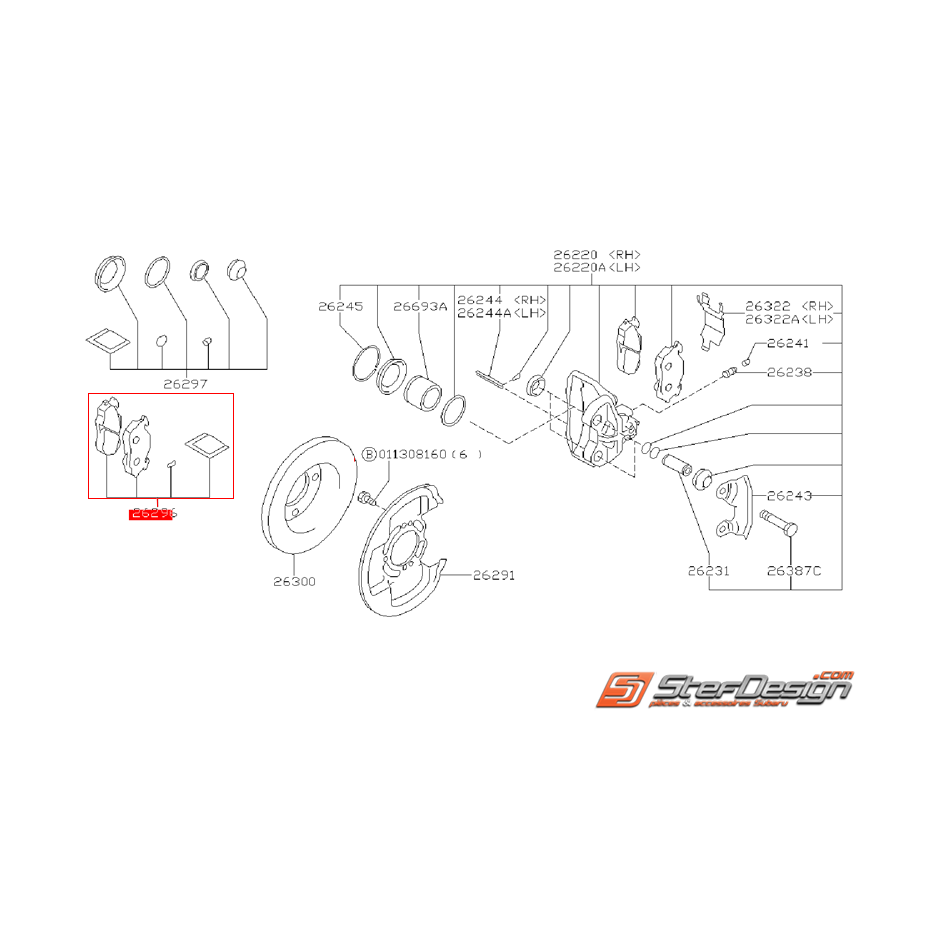 Plaquettes avant origine SUBARU VANILLE 1997 (E12)