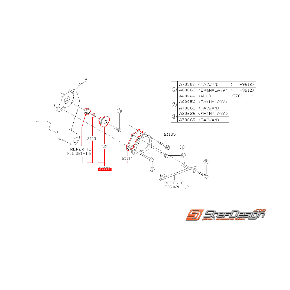 Kit réfection de pompe a eau origine SUBARU VANILLE 1997 (E12) 