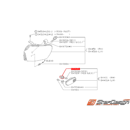 Douille de clignotant latéral SUBARU GT 93-00