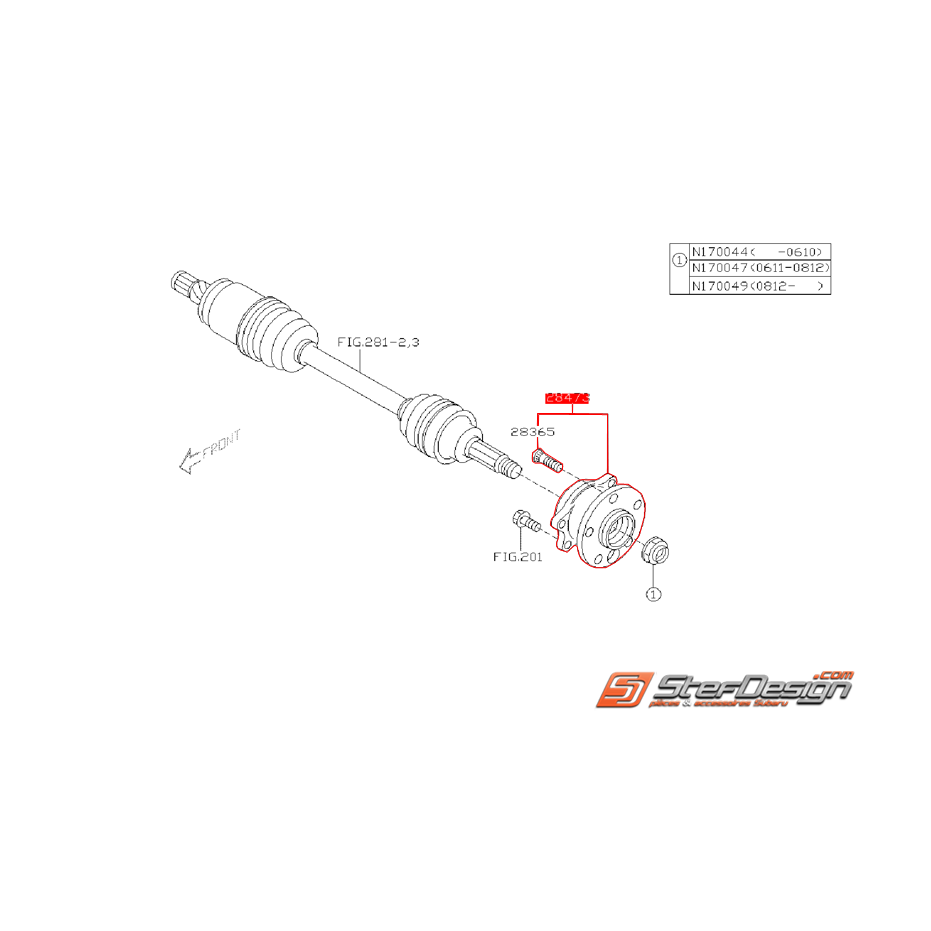 Moyeu arrière origine SUBARU LEGACY 2004