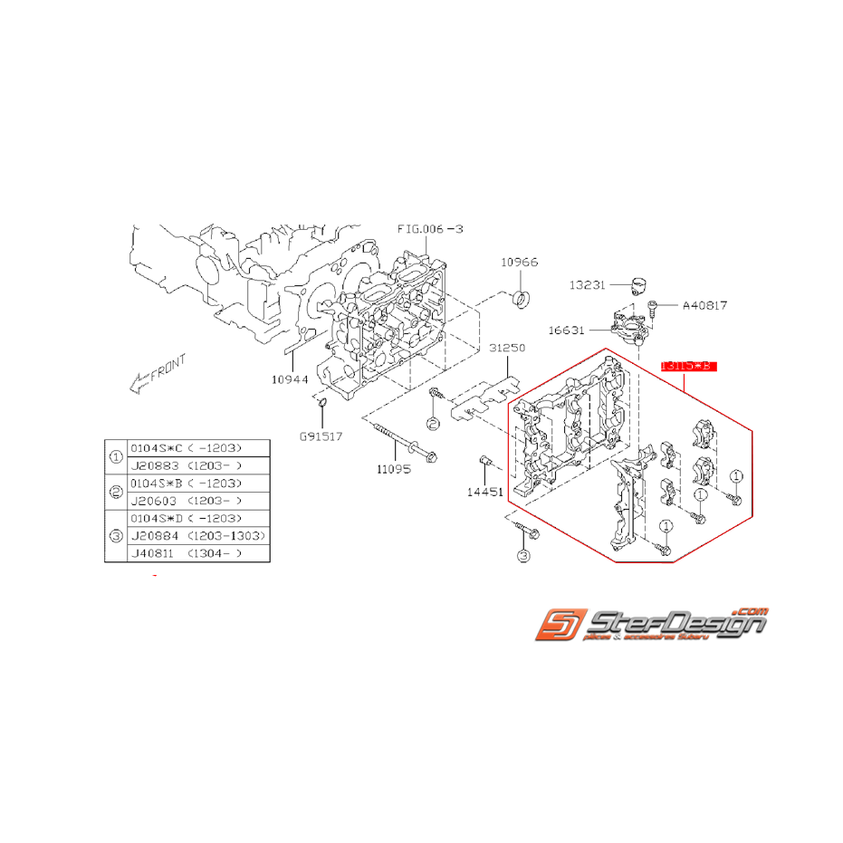 Couvercle d'arbres à cames (côté droit) SUBARU BRZ / TOYOTA GT 86 (Boite auto) 
