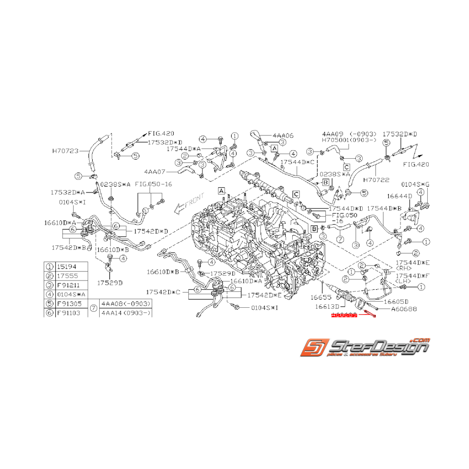 Vis d'injecteur inférieur (sans épaulement) SUBARU IMPREZA 2008 Diesel