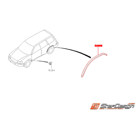 Protection caoutchouc d'aile arrière SUBARU FORESTER SF 2001