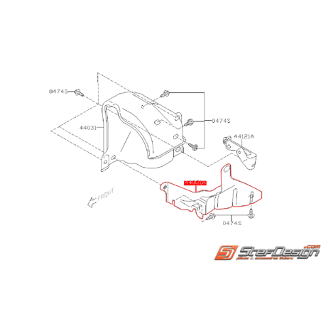 Support de fixation de tôle pare chaleur SUBARU GT 97-00 WRX/STI 01-07