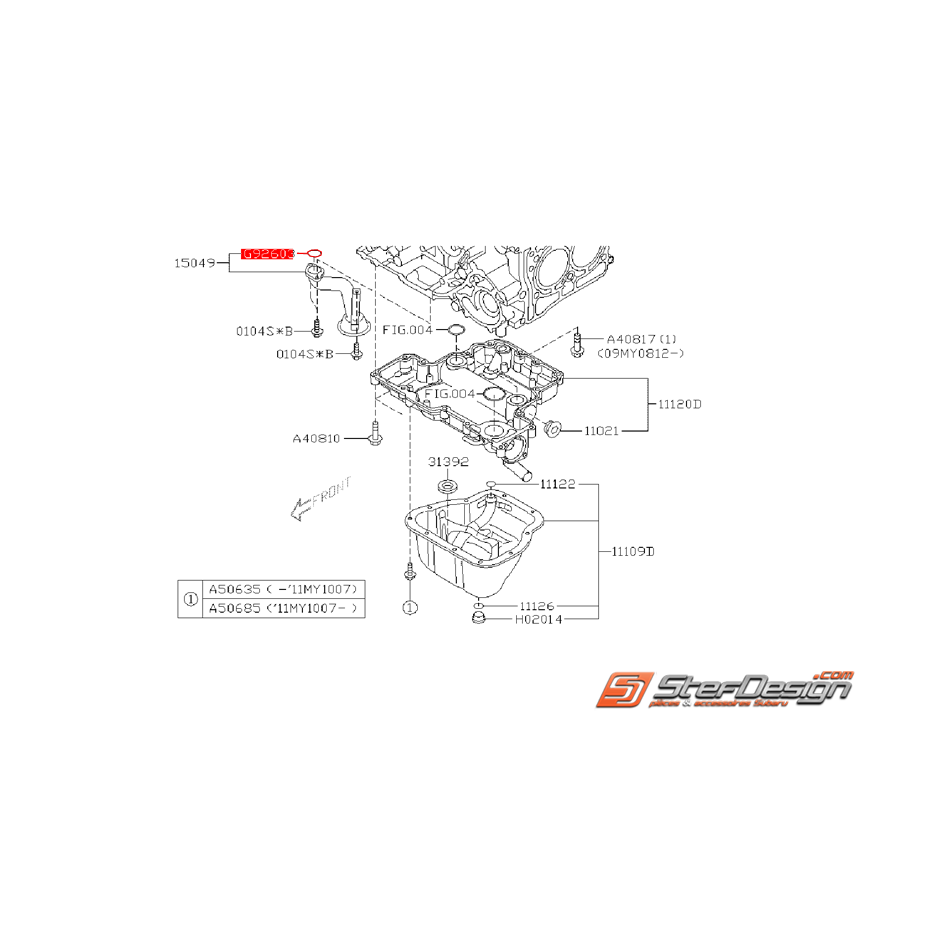 Joint torique de crépine origine SUBARU IMPREZA 2008 Diesel