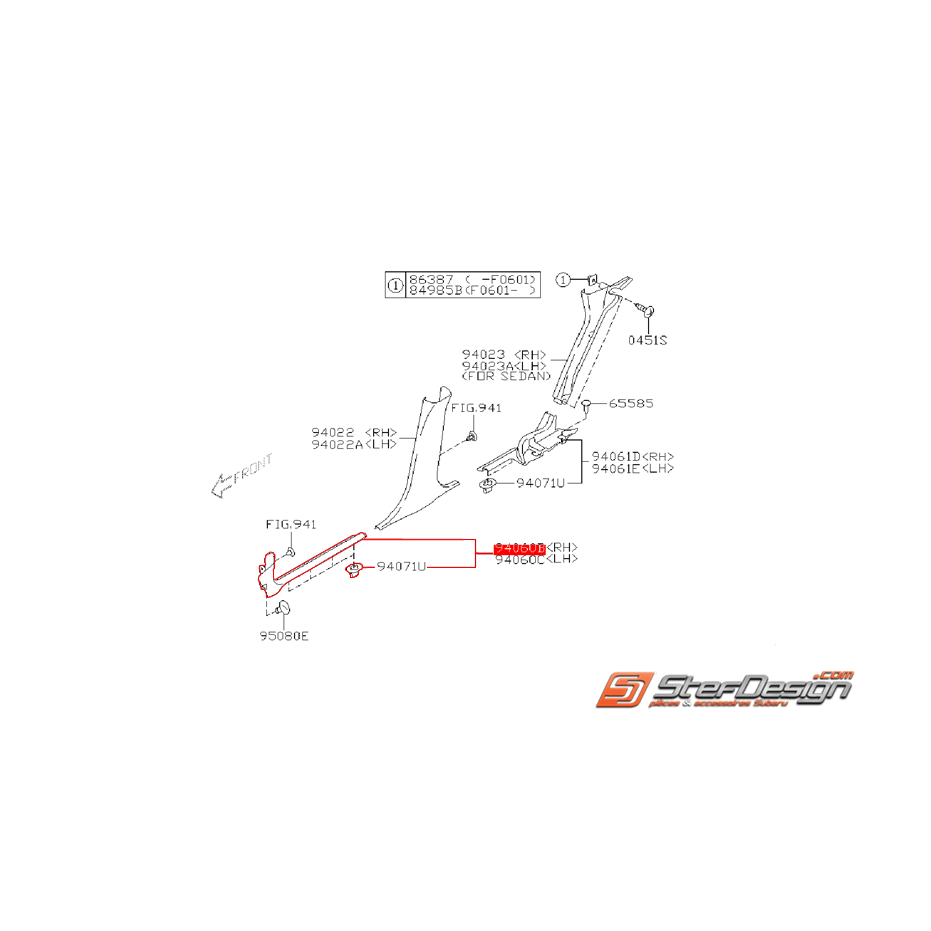 Seuil de porte avant SUBARU WRX/STI 01-07 Seuil de porte avant SUBARU WRX/STI 01-07