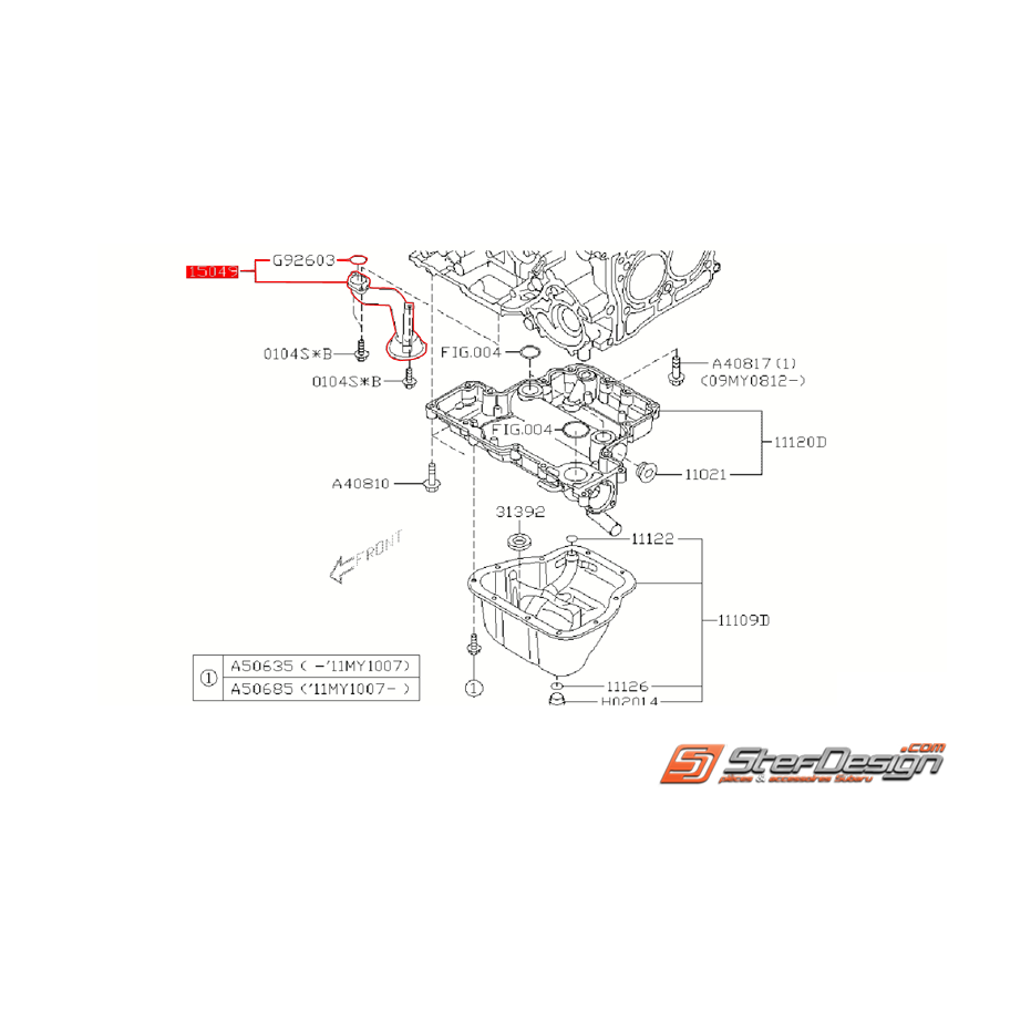 Crépine (EJ20Z) origine SUBARU IMPREZA 2008 Diesel