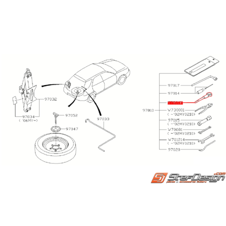 Crochet de remorquage origine SUBARU WRX/STI 01-07