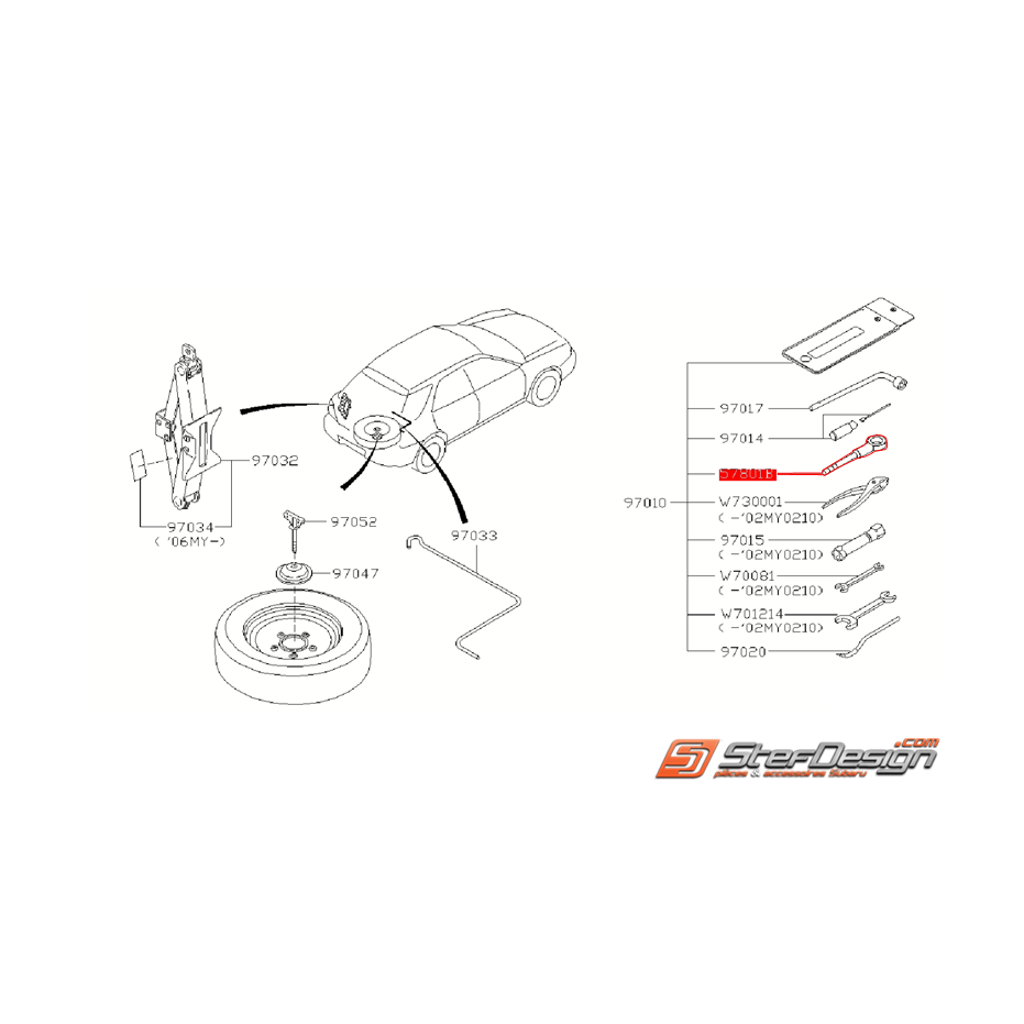 Crochet de remorquage origine SUBARU WRX/STI 01-07