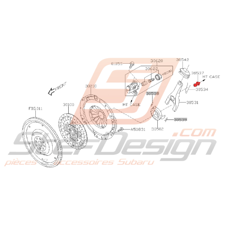 Pivot d'embrayage pour WRX 2006-2010