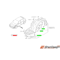 Kit de montage de pare boue avant SUBARU IMPREZA STI 08-14