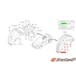 Kit de montage de pare boue arrière gauche SUBARU IMPREZA STI 08-14